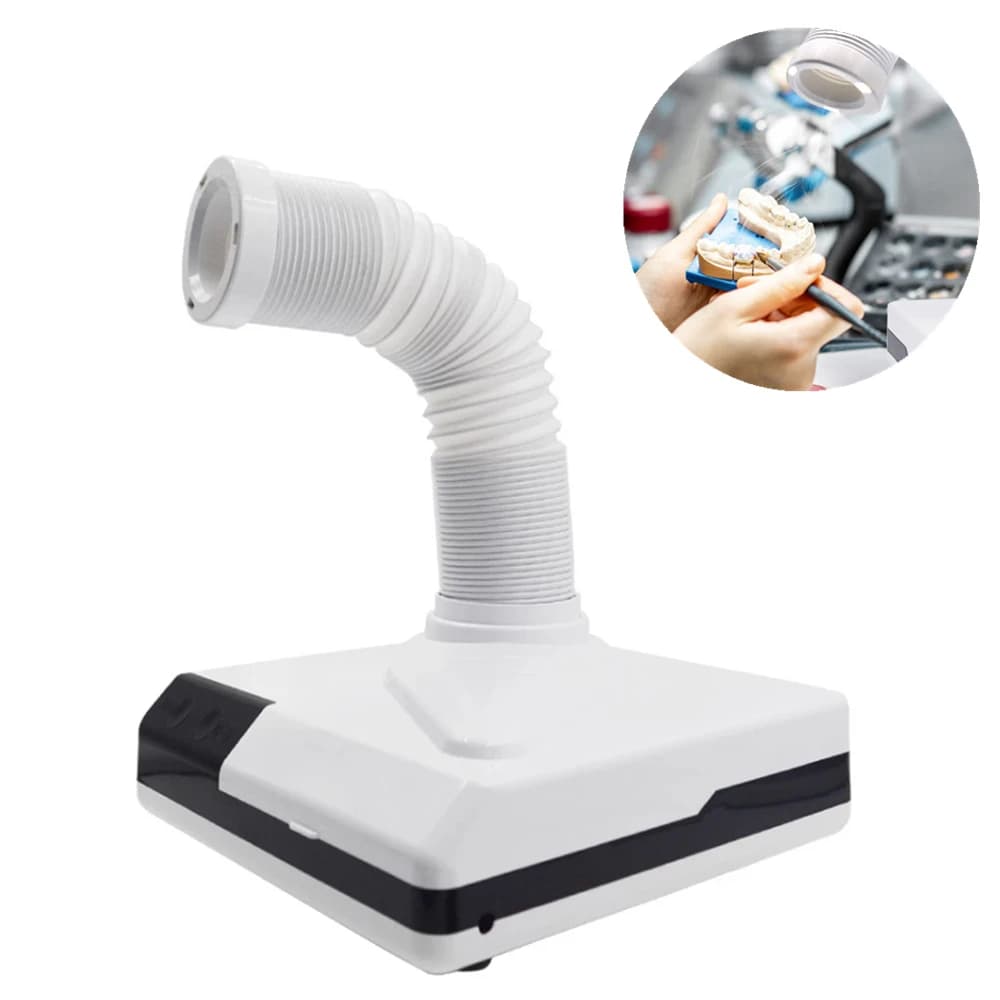 Aspiratore da Laboratorio Odontotecnico 60W, Collettore di Polvere, Estrattore, Macchina di Aspirazione da Tavolo per Odontoiatria, Lucidatrice, Attrezzatura Bivalente con Ventola e LED