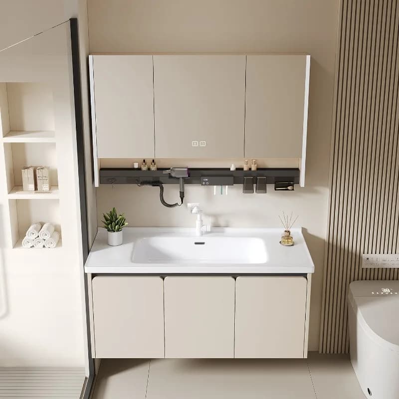 Storage Toilet Bathroom Cabinet Organizer Mirror Partitions Space Saver Luxury Modern Cupboard Drawers Gabinete Home Furniture