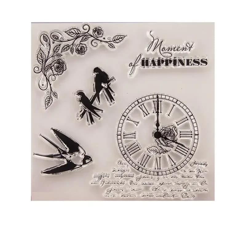 Orologio rondine timbro Vintage in Silicone trasparente per sigillo timbro trasparente Scrapbooking fai da te