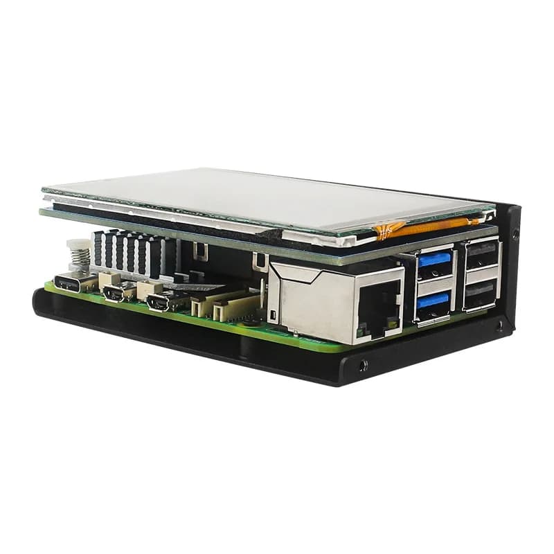 Touch screen resistivo LCD Raspberry PI 5 da 3,5 pollici, guscio in metallo/ABS da 3,5 pollici integrato ad alta frequenza di aggiornamento