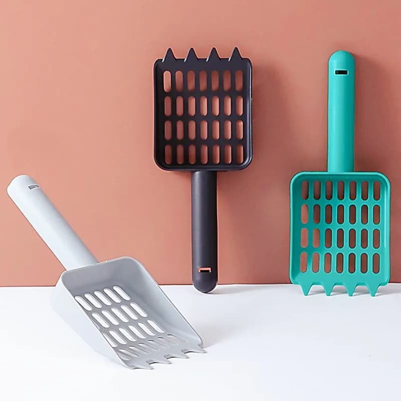 Paletta per lettiera per gatti con foro grande Paletta per sabbia per gatti Paletta per lettiera in plastica per gatti Strumento per la pulizia della toilette Pala per sabbia per gatti sospesa