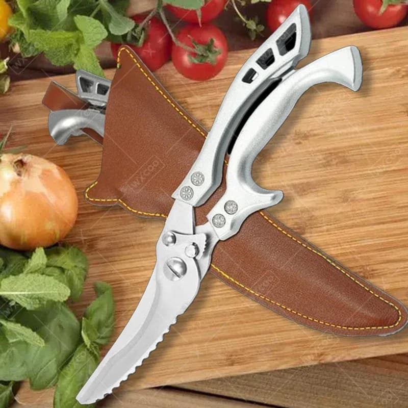 WXCOO Forbici da cucina Cesoie per pollame Cesoie per ossa di pollo Acciaio inossidabile Pesce Anatra Burro Taglierina per verdure Strumento di cottura