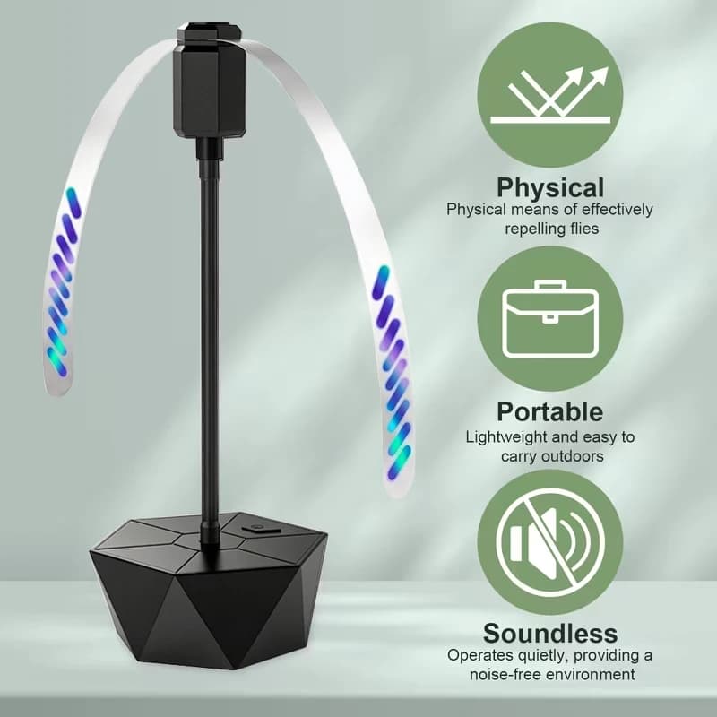 Desktop Mosquito Repellent Fan, Foldable at Any Angle to Repel Flies and Mosquitoes, Suitable for Picnics and Barbecues