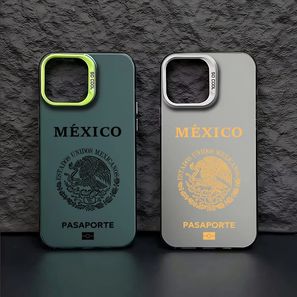 Mexico Passport Phone Case For iPhone 16 15 14 13 12 11 Pro Max X XR XSMAX 8 7 Plus Candy Matte Shockproof Back Cover