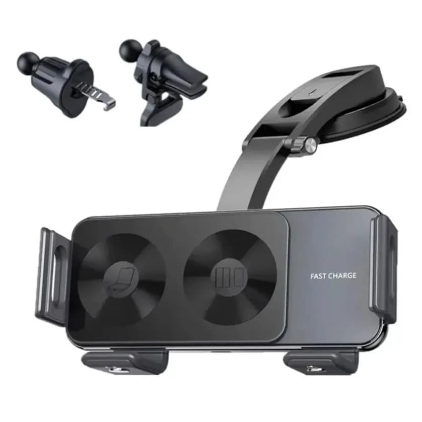 Air Vent Car Wireless Charger Mount Dual Coil for Samsung Galaxy Z Fold 7 6 Z Flip 15W Fast Charging Auto Clamping Phone Holder