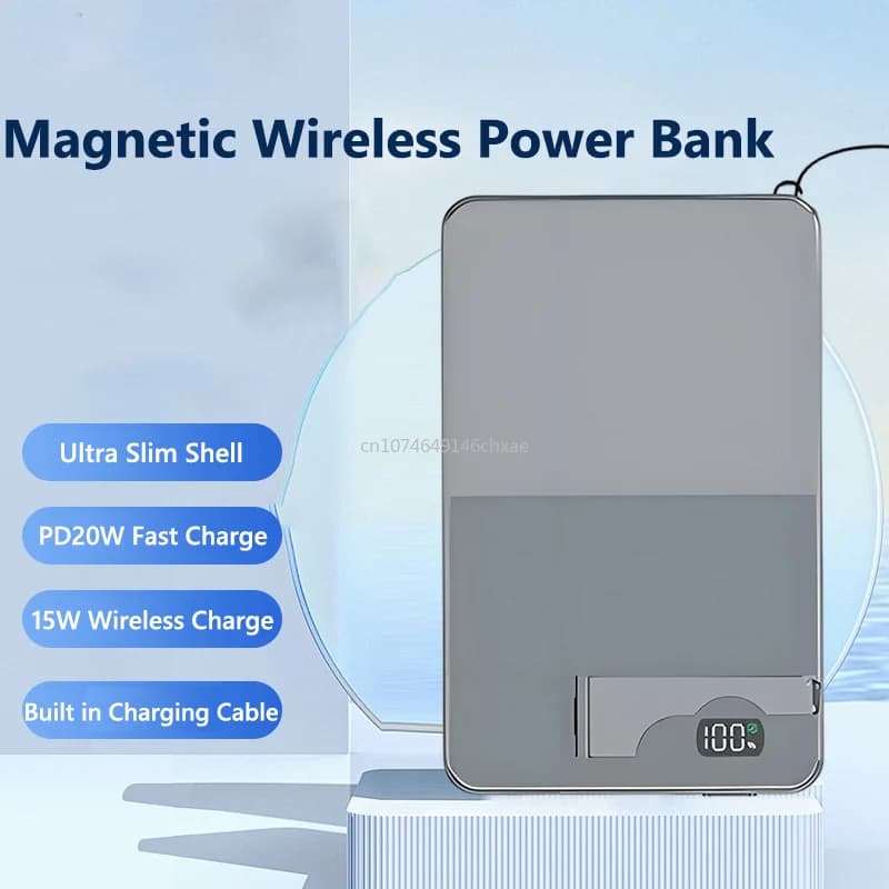 Ultra Slim Magnetic Power Bank 15W Wireless Fast Charging 10000mAh Power Bank For Iphone For Magsafe Portable External Battery