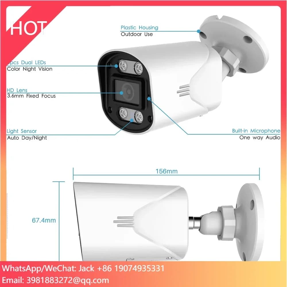 4CH NVR H.265 Outdoor 8MP Ultra HD 4K POE AI Camera Face Detect CCTV Telecamera di sicurezza 8MP 5MP 3MP POE Sistema di telecamere IP XMeye Pro