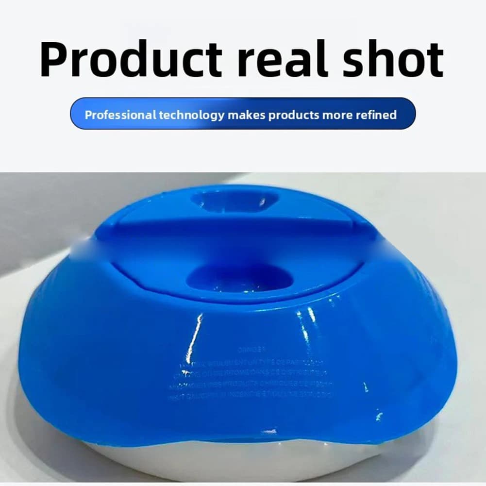 Floating Bromine Tablet Dispenser with Adjustable Flow Control Ring and Safety Lock Cap for Pool and Spa Maintenance