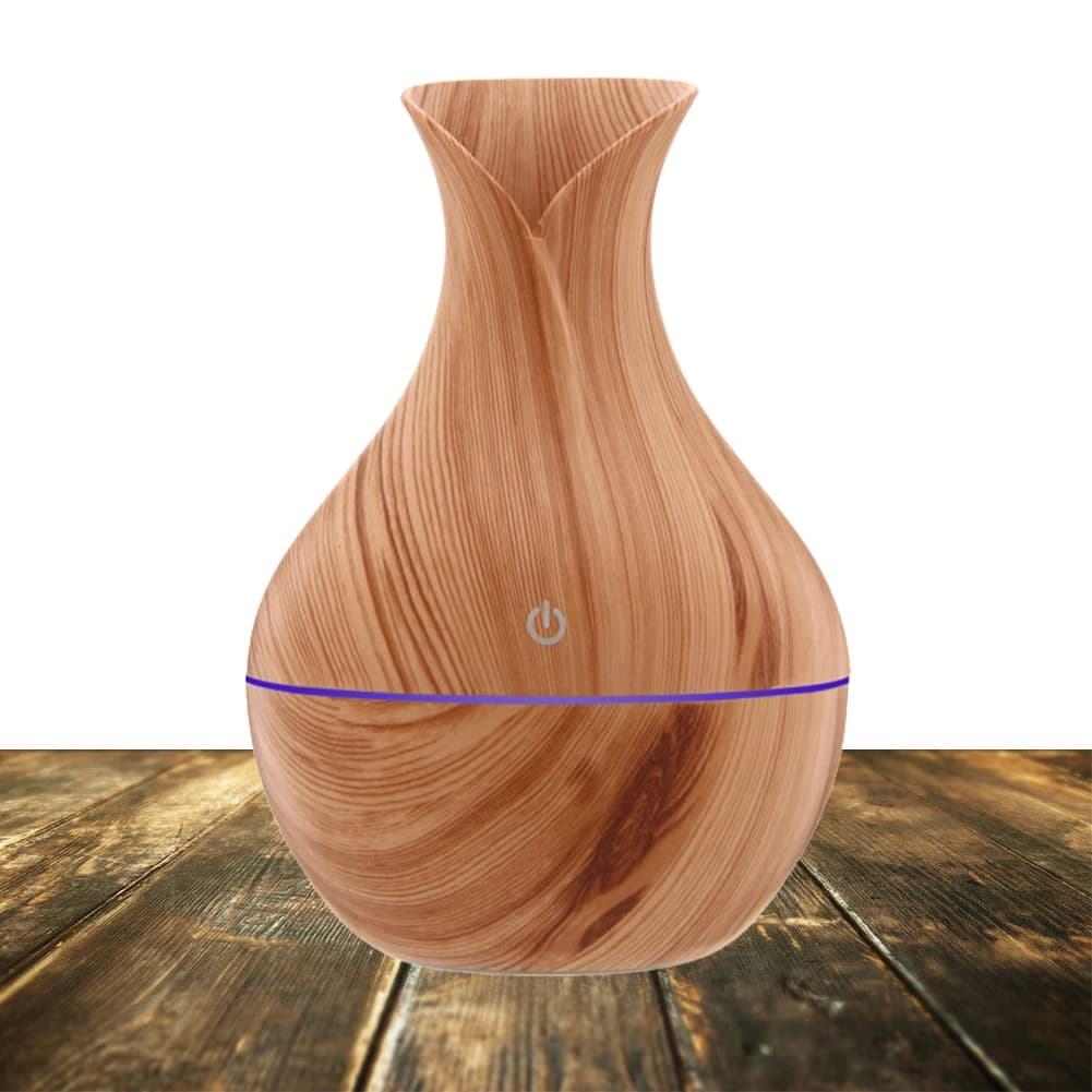 Umidificatore d'Aria con Effetto Legno da 200ml, Diffusore di Aromi a Nebbia Fredda per Camera da Letto