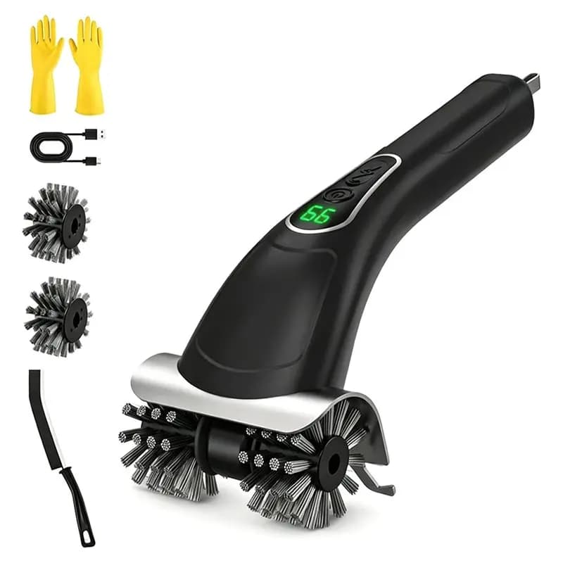 PORK-For Outdoor Barbecue Grates Cleaning Rechargeable BBQ Grill Cleaner Long Handle Grill Brush