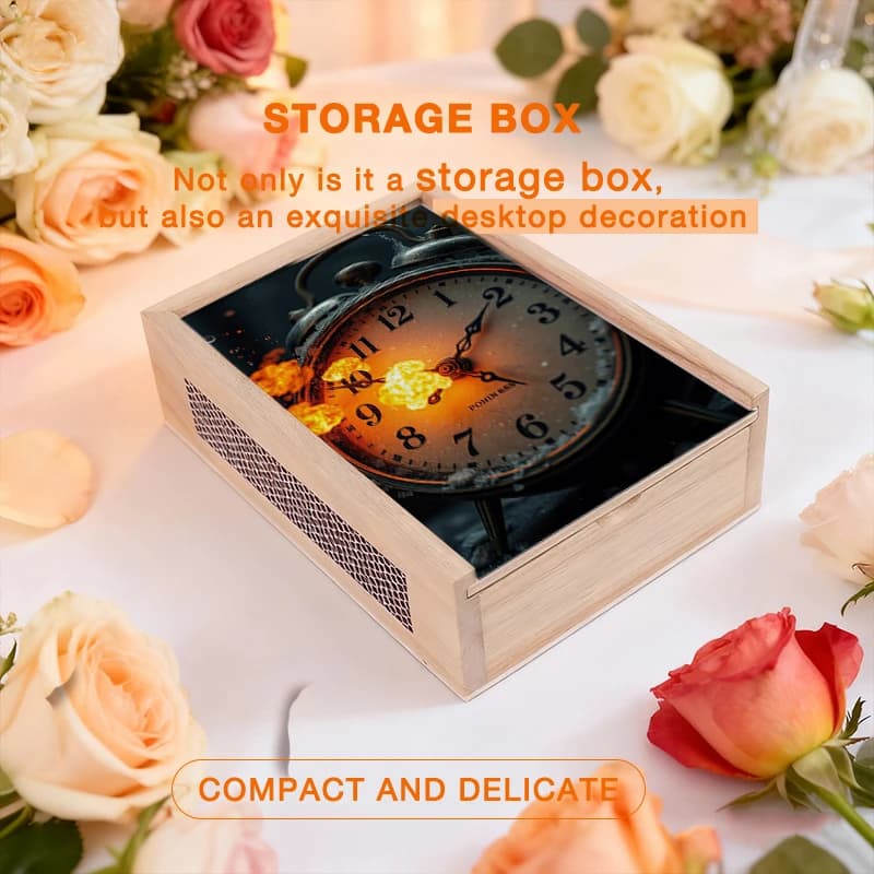 Scatola portaoggetti in legno con stampa 2D Cozy Town Flower Meadow, regalo perfetto per occasioni festive, ideale per gioielli, biglietti o tarocchi, Ar