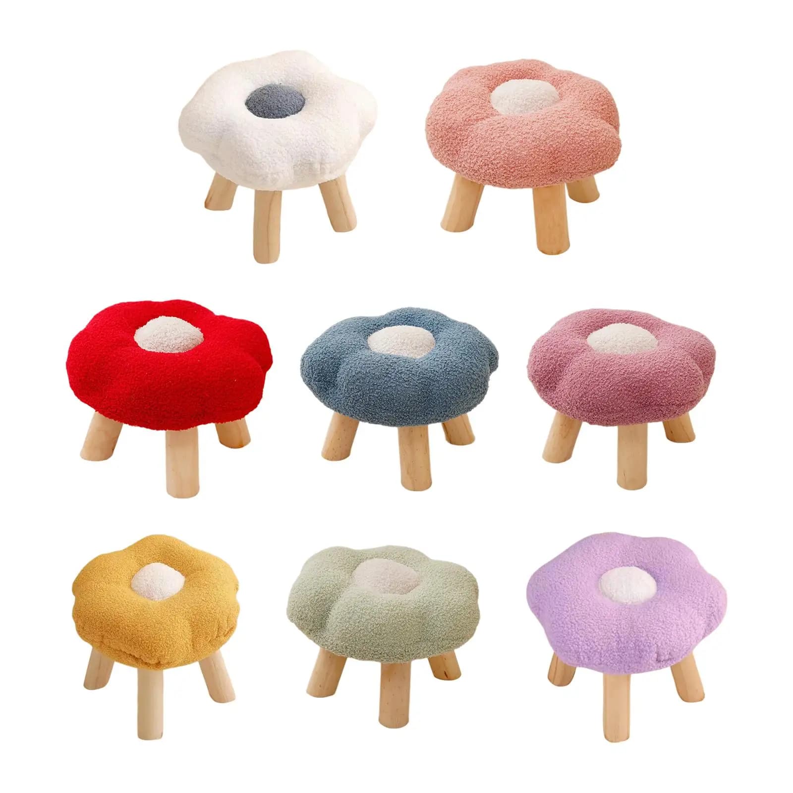 Poggiapiedi Pouf Poggiapiedi per divano a forma di fiore di cartone animato per portico sul comodino della sala giochi
