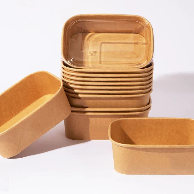 10 pz/set contenitori per alimenti in carta usa e getta con coperchio scatola per torta per insalata di frutta accessori per la cucina forniture per feste