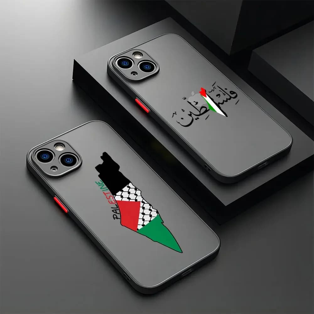 Palestine Flag Map Passport Matte Transparent For iPhone Case 16 15 14 13 12 11 Pro XR XS Max 7 8 Plus Anti-Drop Phone Y2K Cover