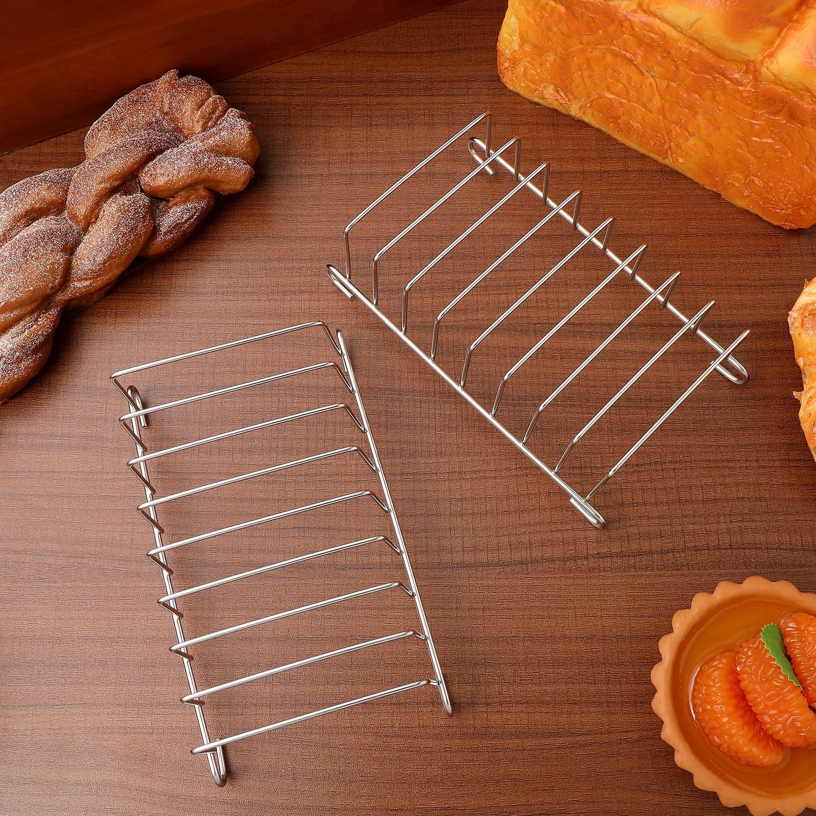Set di 2 Griglie in Acciaio Inox per Friggitrice ad Aria, Forno e Microonde, Accessorio da Cucina