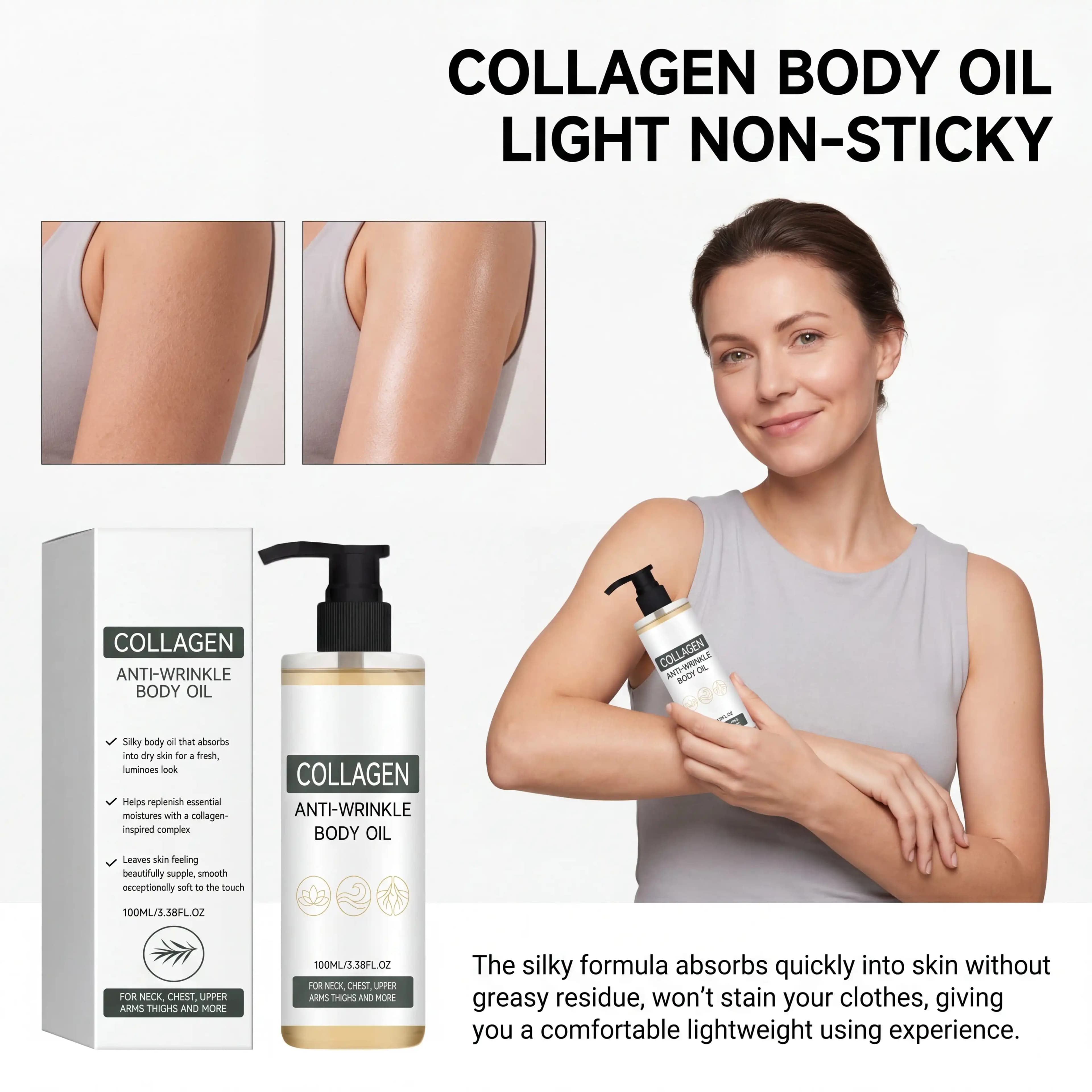 Rosemary leaf oil Collagen Body Oil Oil Based Moisturizer For Dry Skin Remedy Moisturizing Without Greasiness Daily Serum 100ml