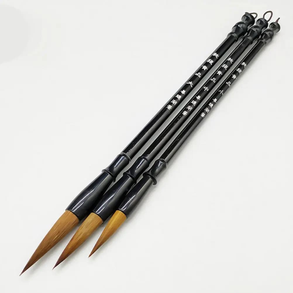 6Pcs Wolf Hair Calligraphy Brush Set Chinese Writing Painting Tools Wood Handle Sizes L Starter Kit for Ink Practice Sumi