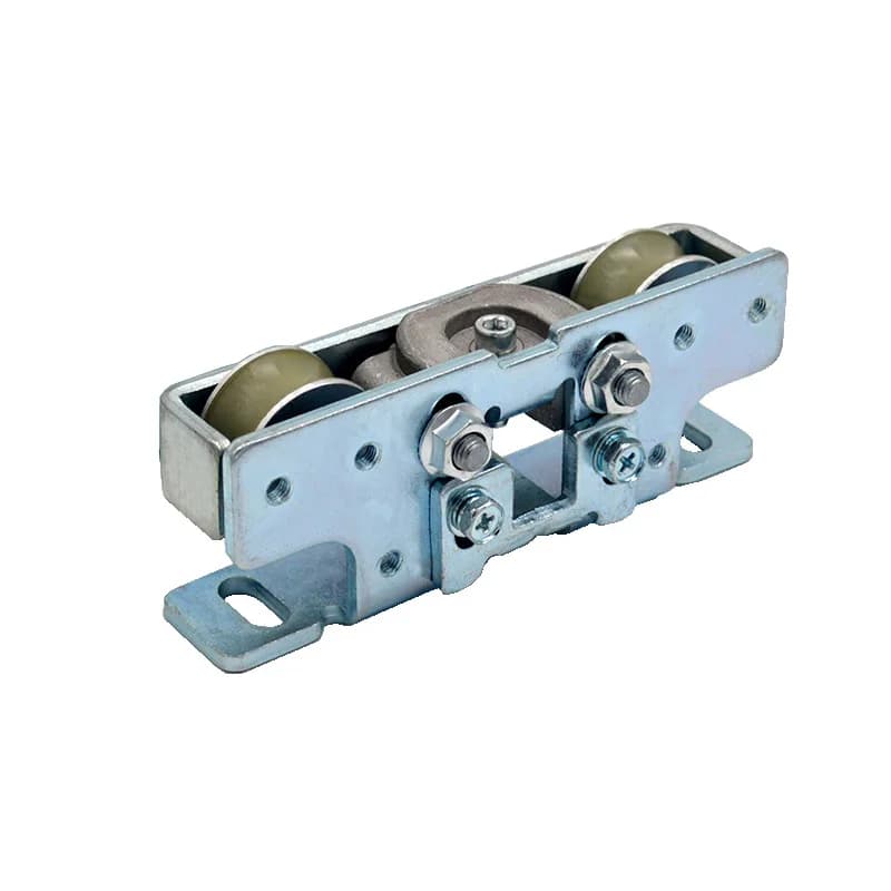 Puleggia per porta scorrevole in vetro per operatore automatico Sensori a rulli sospesi Parte hardware per ruota muta in poliestere