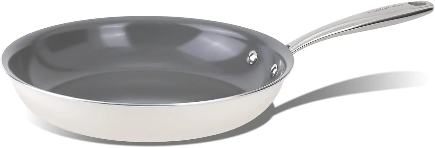 Non Stick Frying Pan 8 Inch Ceramic Nonstick Egg Pan Healthy, PTFE Free Skillet for Everyday Cooking