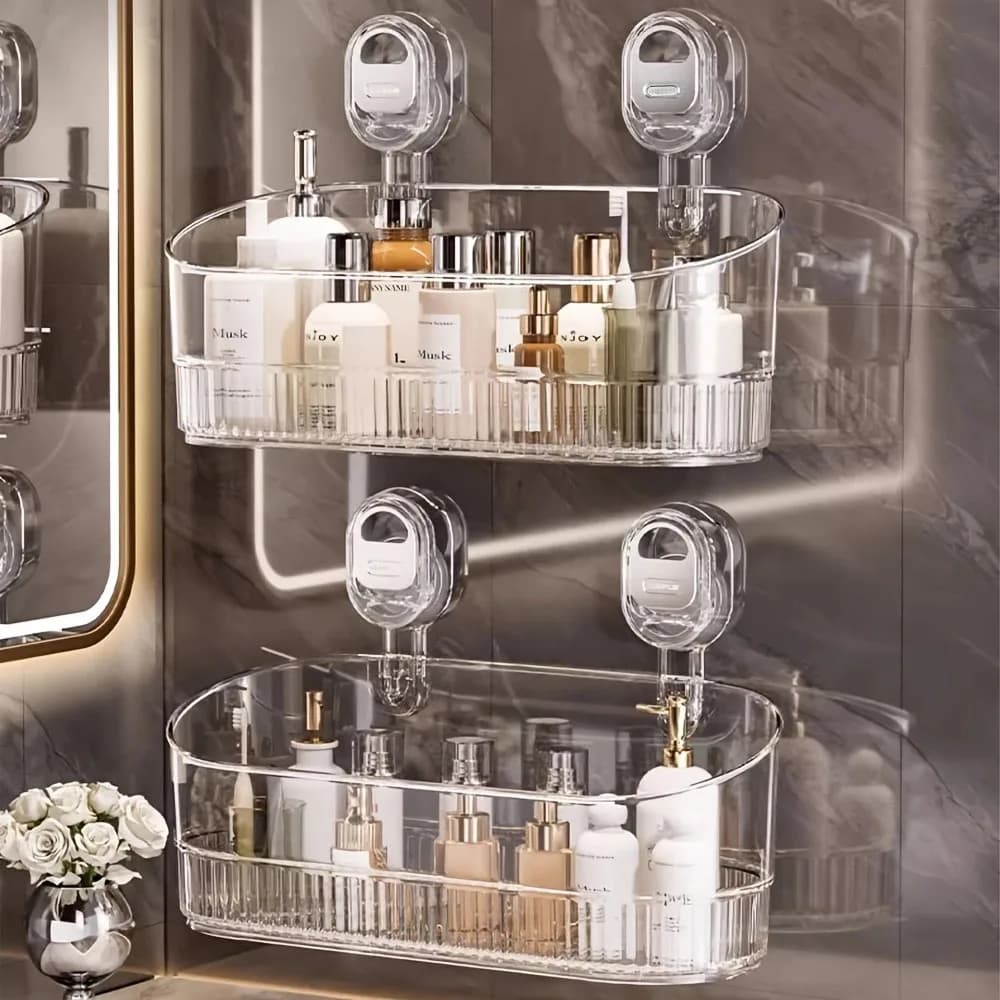 Bathroom storage rack Bathroom cosmetics storage box No need to drill holes Kitchen Multifunctional storage and drainage rack