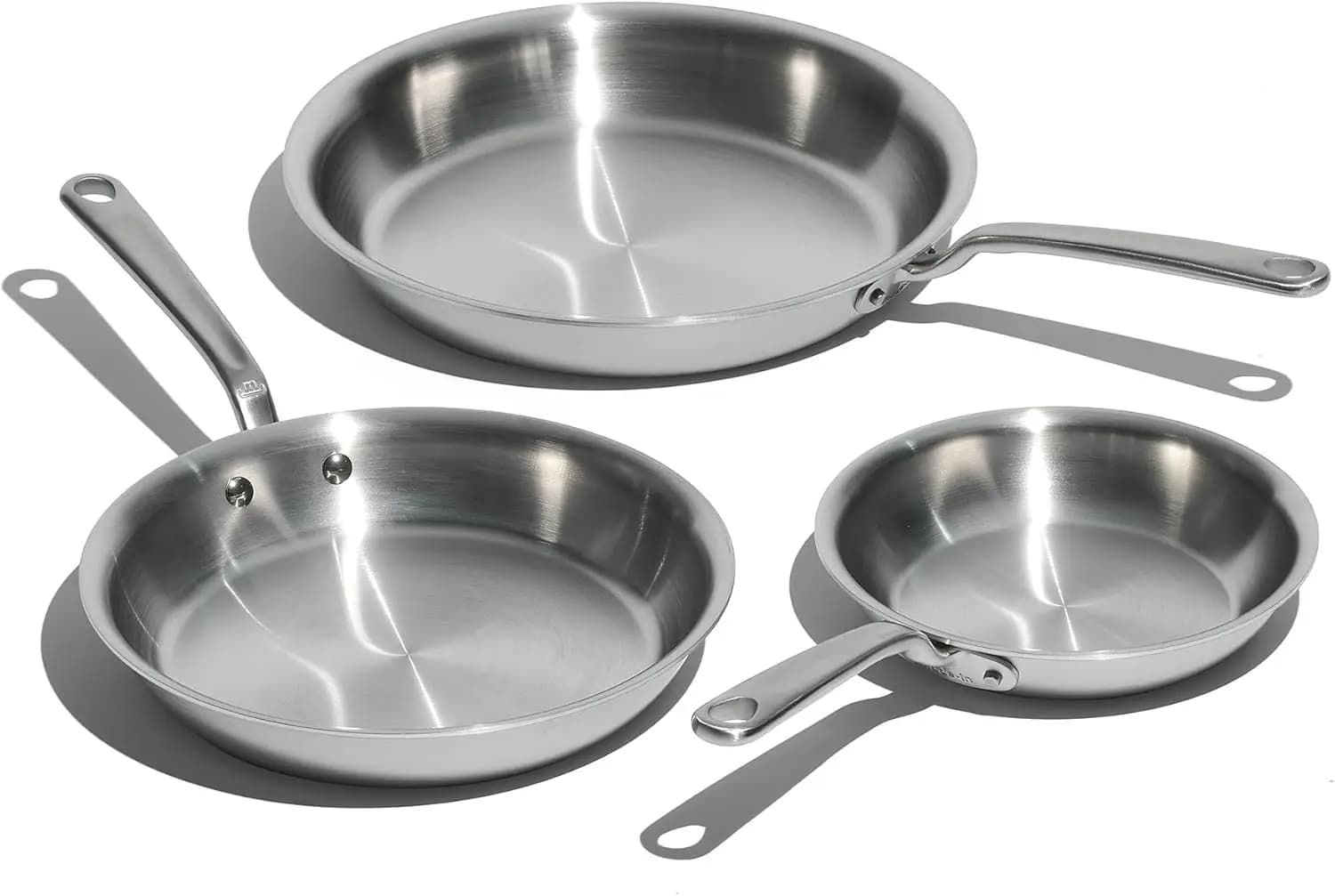 Made In Cookware - 3-Piece (Includes 8",10",12") Stainless Frying Pan Set - 5 Ply Stainless Clad - Professional Cookware - Craft