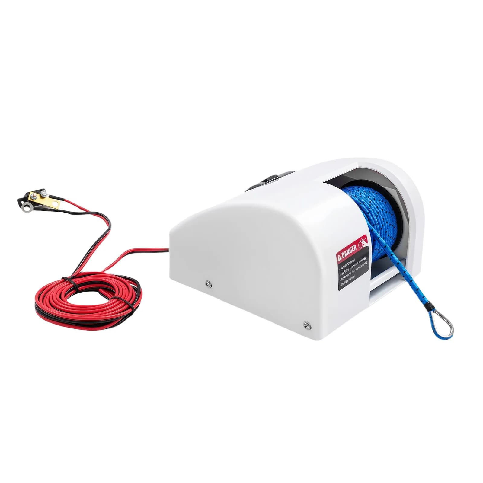 Electric Anchor Winch, 45lbs Electric Anchor Winch, 25lbs Maximum Load, Anchor Winch, Remote Control, Durable Marine Grade Plastic, Corrosion Resistant, Fast Anchor Drop & Retrieval, Built-in Safety, Boat/Yacht Use, White