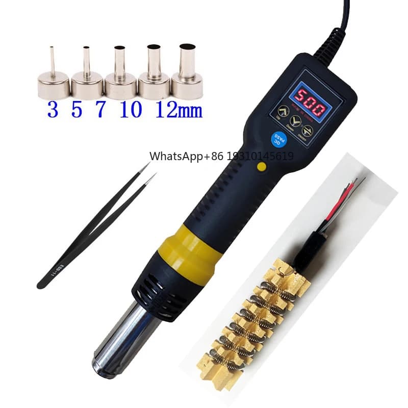 Pistola ad Aria Calda Portatile 835D, Stazione di Rilavorazione con Display LED, Pistola Termica, Strumento per Saldatura e Dissaldatura SMD