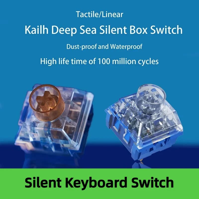 Switch Meccanico Kailh Deep Sea Silent Pro Whale Tattile 60g, Linear Lonely Island 45g RGB 5pin per Tastiera Personalizzata