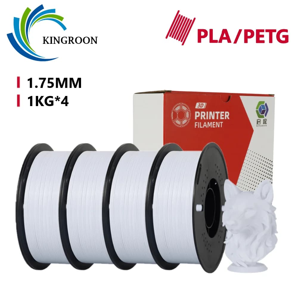 KINGROON 4KG PLA/PETG 1.75mm 1kg Spool for 3D Printer, Sorted Wrap, Compatible with Most FDM Printers, Fast Shipping