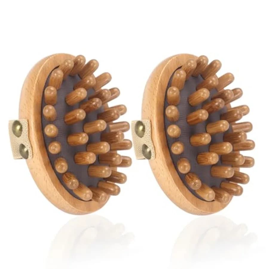 Wood Therapy Massage Tools - 2-Pack Wooden Meridian Massage Brush for Cellulite, Lymphatic, Drainage, Massage Brush for Belly M