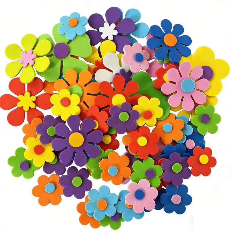 100PCS New mix 3D flower foam stickers Kids Arts and crafts Scrapbooking kit Home decoration Activity items