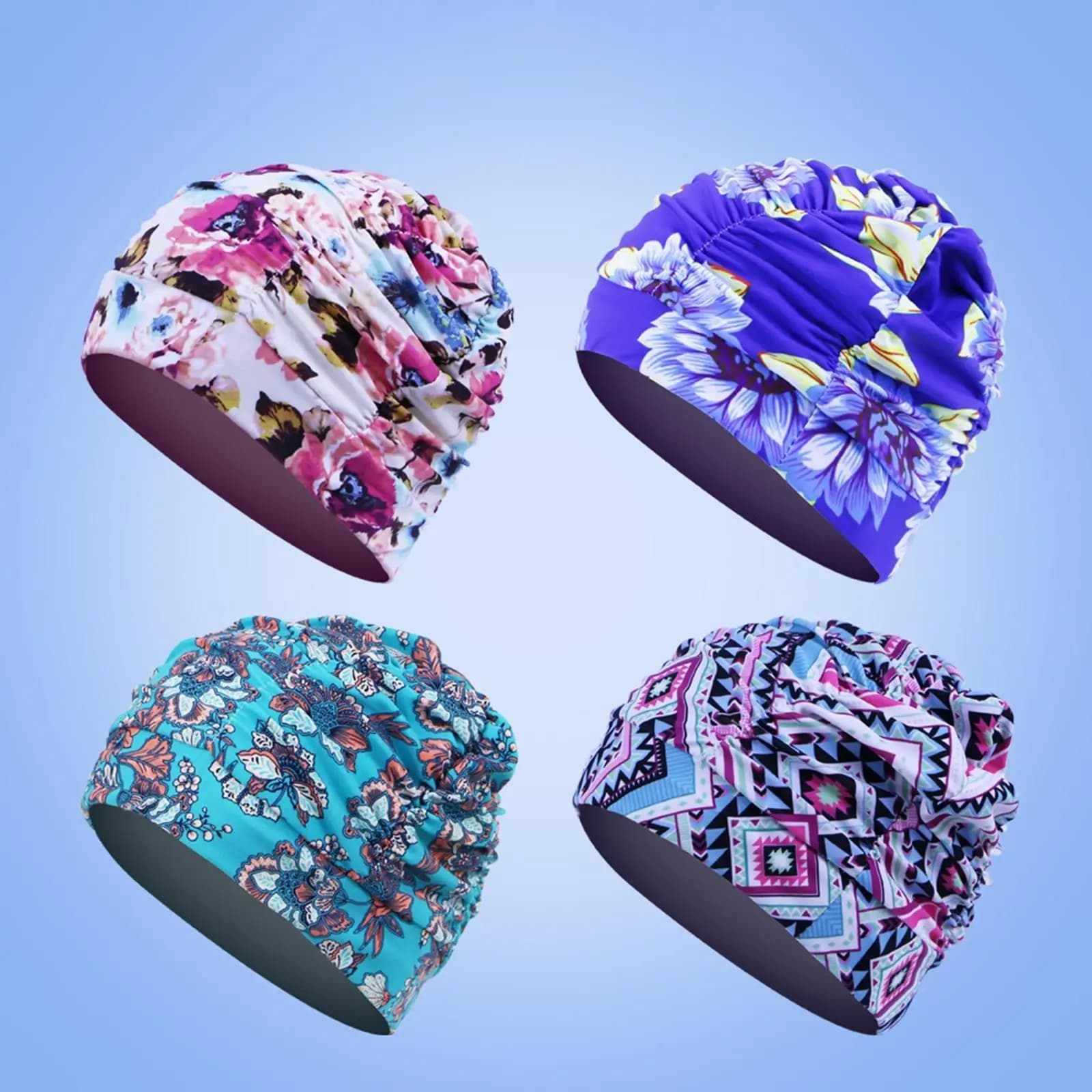 Elastic swim cap for long and short hair for adults