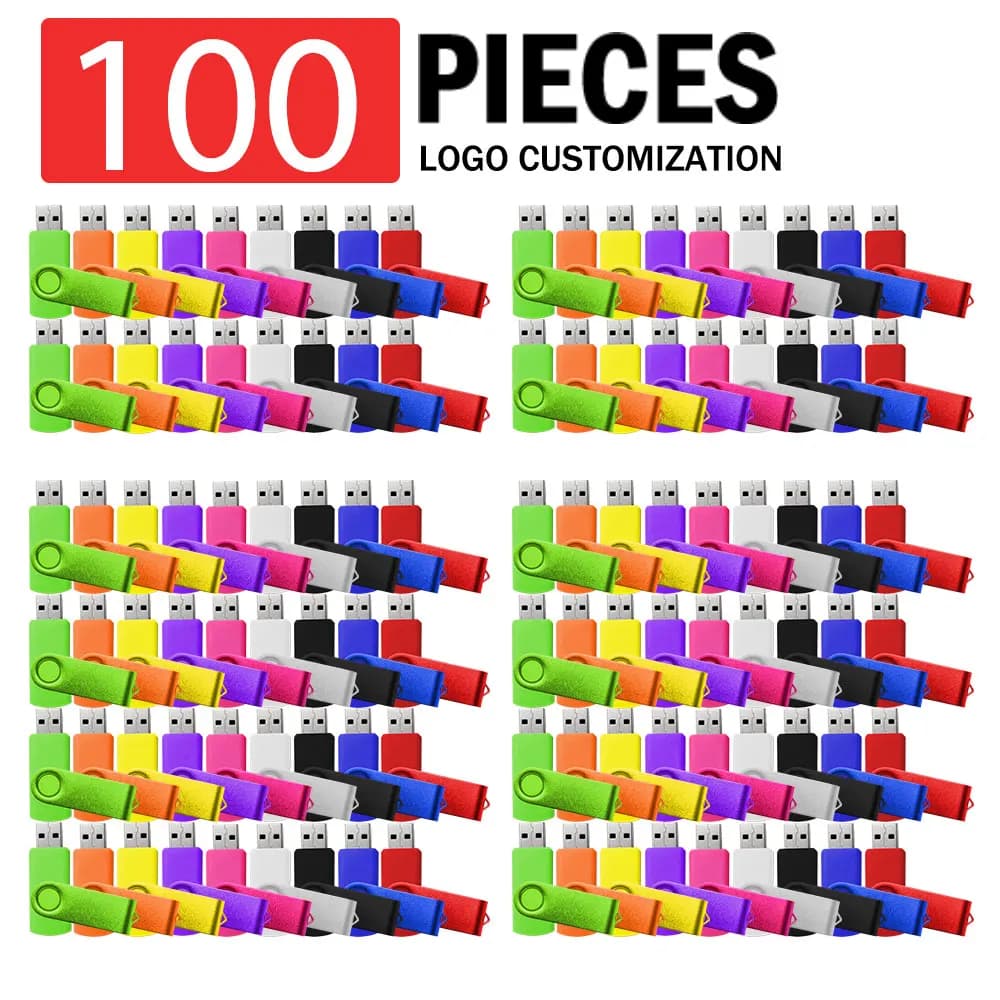 100 Pcs Lot USB 2.0 Flash Drive Black Pendrive 1GB 2GB 4GB Pen Drive 8GB 16GB Memory Stick 32GB USB Stick 64GB Flash 128MB Gift