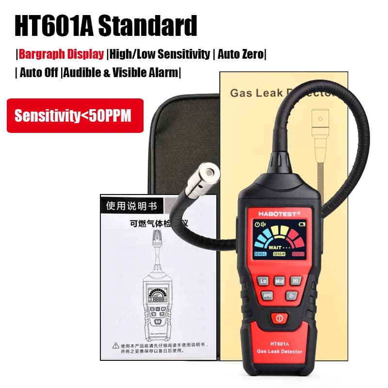 HABOTEST Propano CO Esagano Metano Rilevatore di Fughe di Gas Gas Naturale Combustibile PPM Analizzatore 9999 PPM 20% LEL