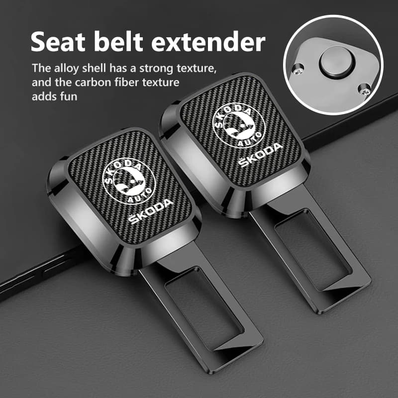 For Skoda Car Seat Belt Clip Extender Safety Belt Cover Seat Belt Padding Extension Kodiaq Fabia Kamiq Karoq Octavia 2 3 Rapid