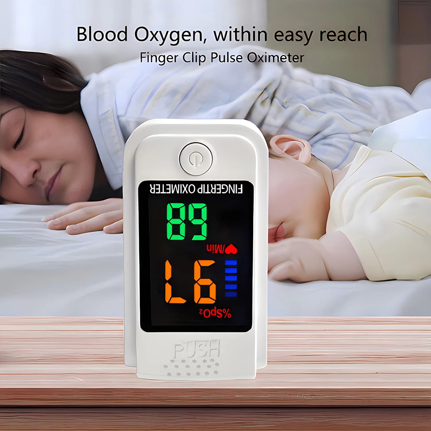 4 Color Portable Oximeter, Oxygen Saturation Monitor in Blood with LED Display, SPO2 Meter for Medical Use