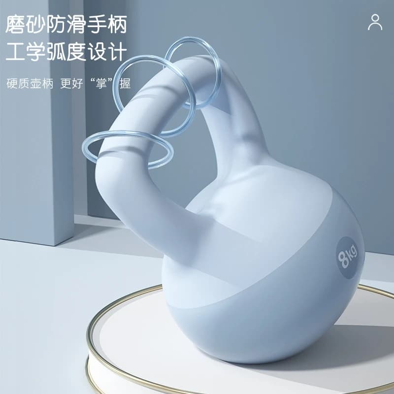 Kettlebell in Black Cast Iron with Colorful Handles for Squat Depths, Lifting Weights and Strength Training - Unique Model UN005