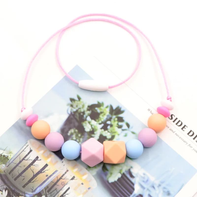 Collana per la dentizione delle donne per neonati/allattamento al seno Collana di perline in silicone per uso alimentare reale per bambini allattamento masticabili Mordedor