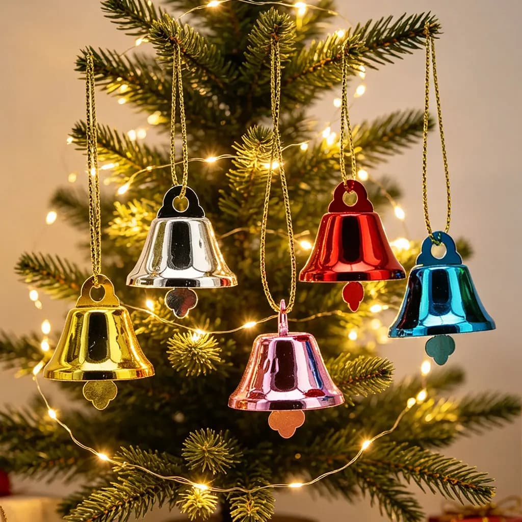 (20pcs/pack) 2.5cm Colorful Bell Pendant Holiday Party Decoration Creative Collar Bell DIY Wind Chime Home
