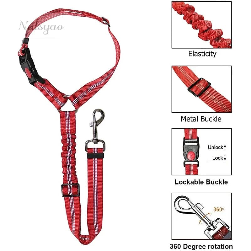 New Solid Two-in-one Dog Harness Leash Pet Car Seat Belt Backseat Safety Adjustable for Kitten Dogs Collar Pet Accessories