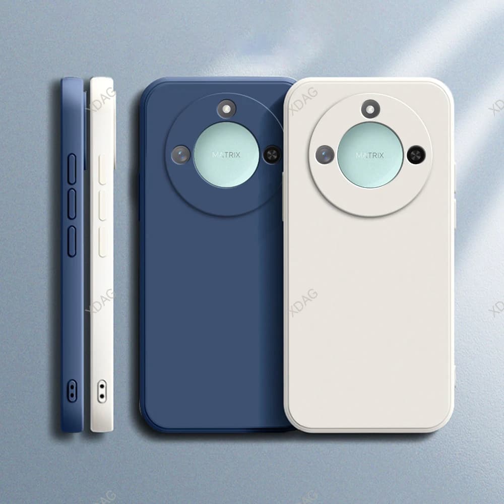 Original Square Liquid Silicone Phone Case for Honor X9c Smart 5G 6.8" Lens Protection Soft Couples Back Cover Funda Accessories