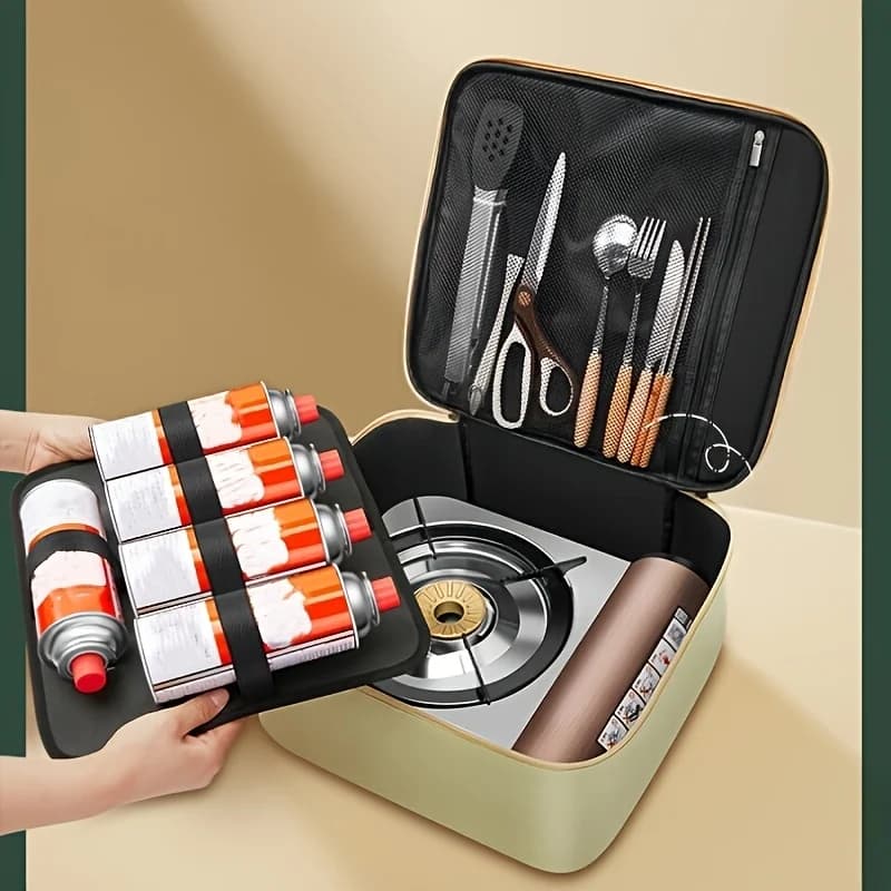 600D Oxford Cloth Outdoor Portable Camping Tool Storage Box Multi-Functional Fuel Tank Storage Box Suitable for Card Magnetic St