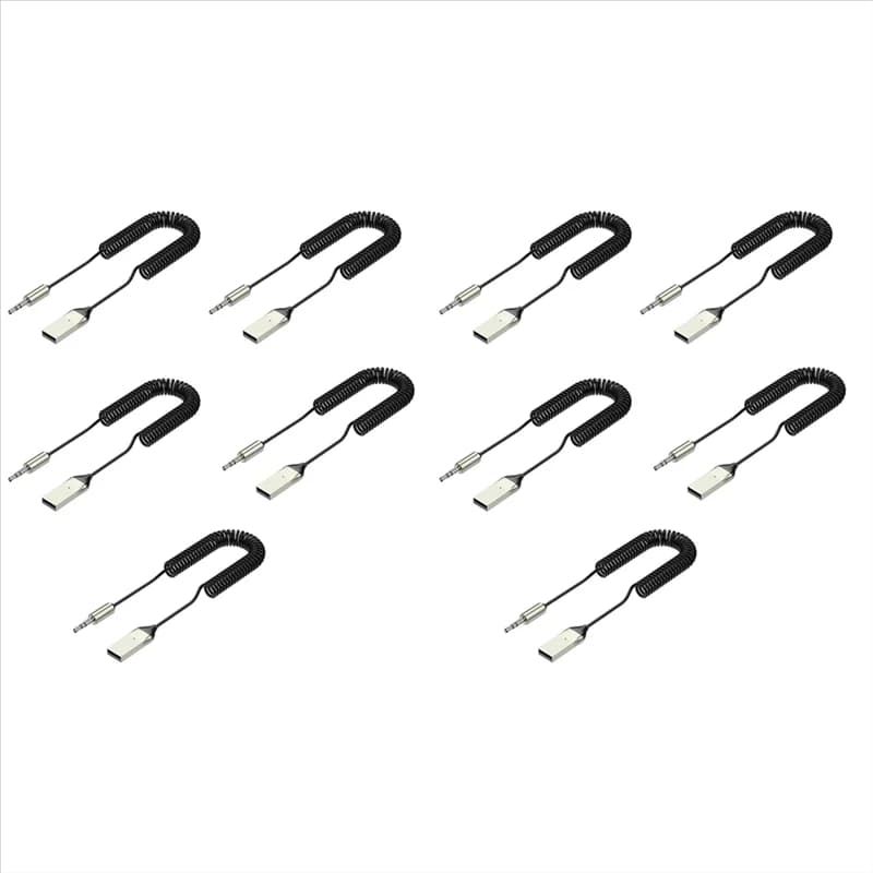 ABAC-10 Pz Ricevitore audio Bluetooth Dongle USB a jack da 3,5 mm Altoparlante per auto vivavoce ausiliario per audio per auto