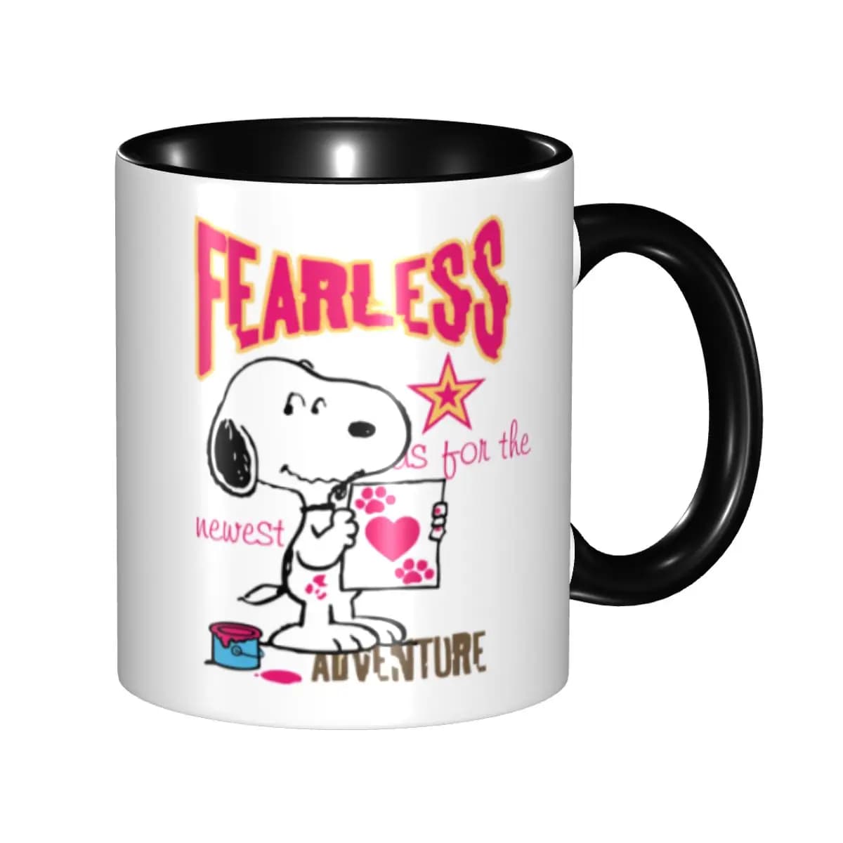 Custom Ceramic Mugs with Manga Snoopy and Woodstock Characters, Creative Gift