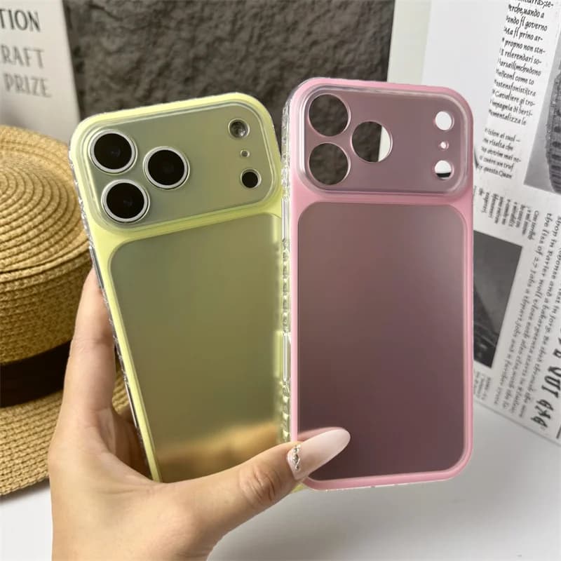 Custodia per telefono INS con gradiente opaco e laser a sette colori per Apple iPhone 17 16 15 Pro Max, protezione per obiettivo fotocamera, antiurto, cover rigida