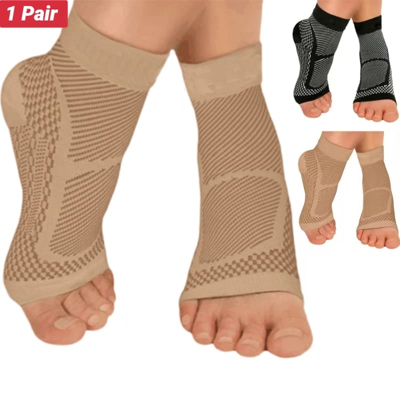Sports Ankle Support Brace Compression Sleeve Plantar Fasciitis Sock For Achilles Tendonitis Joint Pain Swelling Heel Spur Knitt