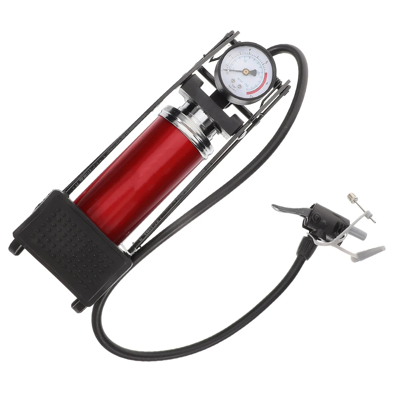 Pompa per Pneumatici Efficiente per Biciclette, Corpo in Ferro Resistente, Gonfiatore Portatile per Gonfiaggio Ovunque, Pompa a Pedale per Auto