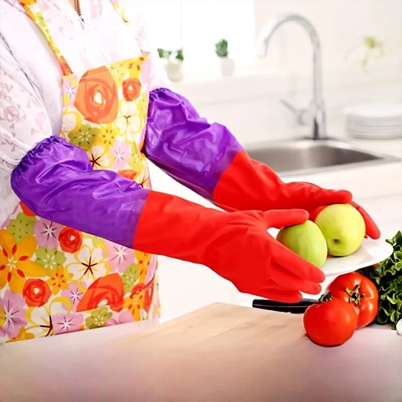 Guanti in lattice spessi per lavori domestici, impermeabili, per la pulizia della cucina, il lavaggio e il bucato