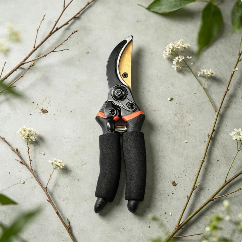 Stainless Steel Bypass Pruning Shears PP Sponge Handle Household Garden Scissors for Bonsai Fruit Tree Branch Trimming