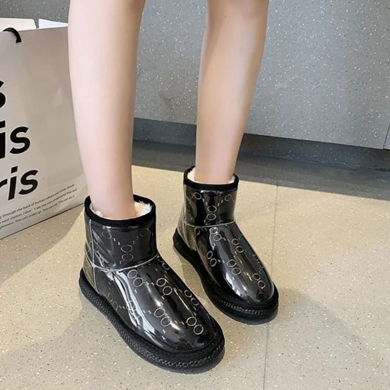 Waterproof Plush Winter Women's Snow Boots Flat Round Toe Booties Comfortable and Elegant Footwear on Offer Fashion Ladies Shoes